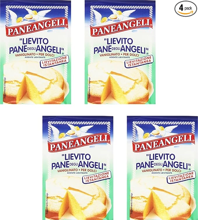 Paneangeli: "Lievito Pane degli Angeli" Vanilla Yeast - 16gr Packages (Pack of 4) [ Italian Import ]