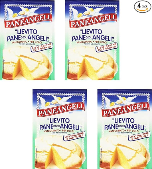 Paneangeli: "Lievito Pane degli Angeli" Vanilla Yeast - 16gr Packages (Pack of 4) [ Italian Import ]