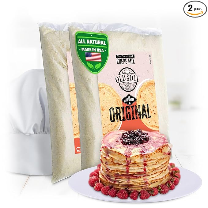 OldSoul Professional Crepe Mix | Original Dough Mix | Classic Flavour | 10 Lbs | 72 Crepes (10 Lbs, Traditional)