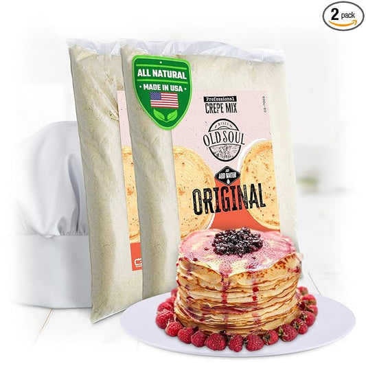OldSoul Professional Crepe Mix | Original Dough Mix | Classic Flavour | 10 Lbs | 72 Crepes (10 Lbs, Traditional)