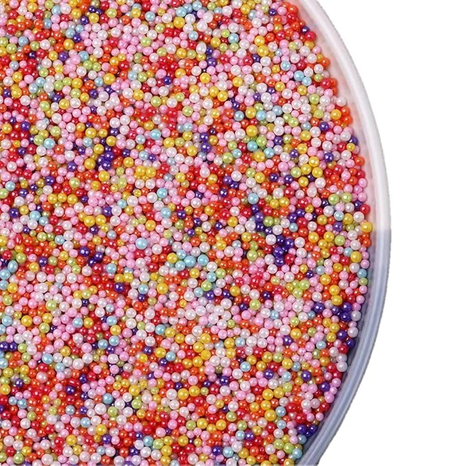 Colored Sprinkles Edible Pearl 130g 4.6OZ Christmas sprinkles,Cookie sprinkles,Sugar Pearl, Edible Candy Pearlsfor Cake Cupcake Decorationg 2mm (Rainbow)