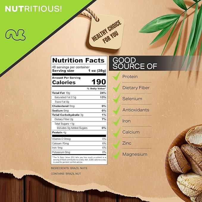 NUT CRAVINGS - Raw Brazil Nuts In Shell - Whole, (48oz - 3 LB) Bulk Nuts Packed Fresh in Resealable Bag - Healthy Protein Food Snack, All Natural, Keto, Vegan, Kosher