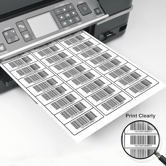 200 Sheets 6000 Counts Address Labels Sticker for Laser & Inkjet Printer, 1" x 2-5/8" White Blank Printable Shipping Address Labels, Strong Adhesive