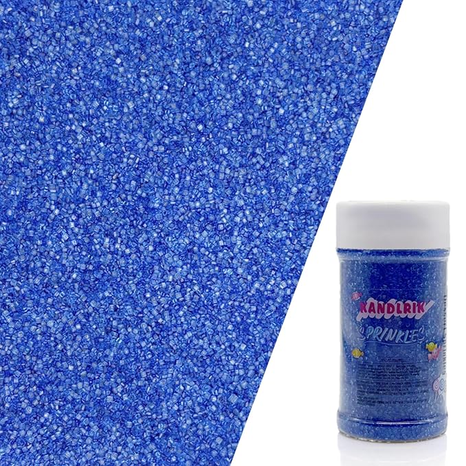 Edible Sanding Sugar Sprinkles for Cookie Decorating, Sugar Sprinkle Mix For Celebration Cakes, Cupcakes, Cookies, 3OZ (Royal Blue)