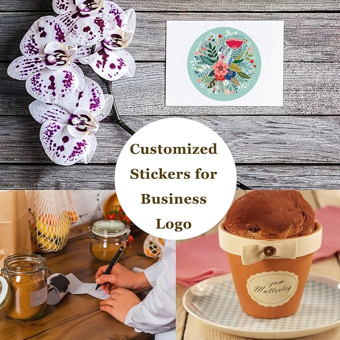 100-500 Pcs Custom Stickers Personalized Labels with Any Design Image Logo Text for Business Logo Thank You Labels,1/2/3/4 inch Customized Stickers(Fancy Frame)