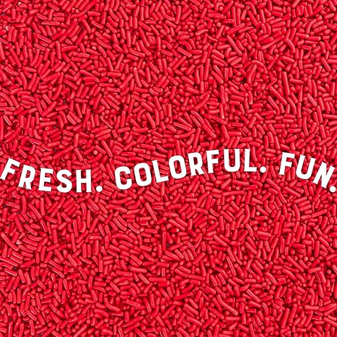 Judee's Gluten Free Red Sprinkles - Bright Red Confetti Sprinkles for Cupcakes - Nut-Free & Gluten-Free Ice Cream Toppings - 4 Oz