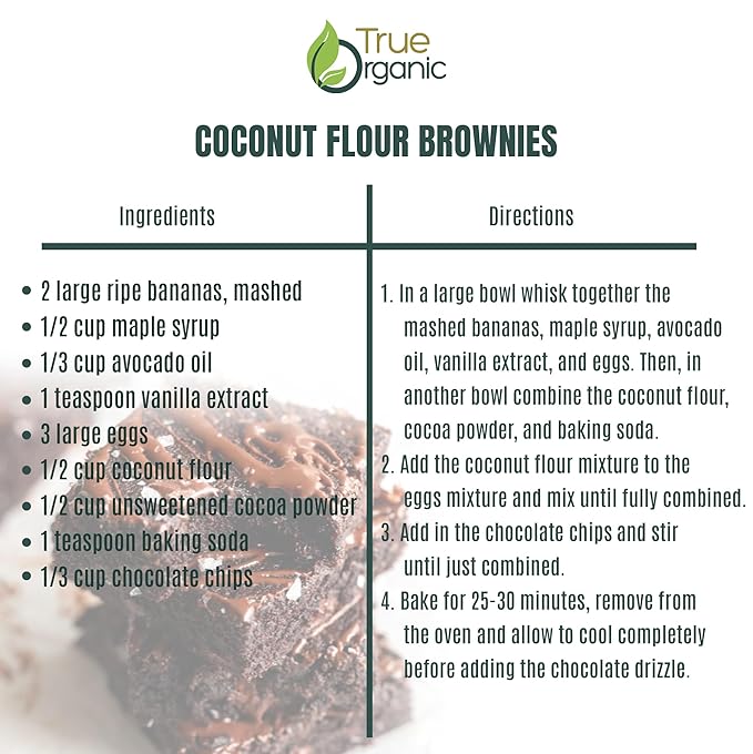 True Organic Ceylon Coconut Flour, 4 Pound / 64 Oz Bulk Bag, Certified Organic, USDA & Kosher Certified, Non-GMO, Organic Ceylon Coconut Flour for Baking Keto, Pure Ceylon Premium Quality