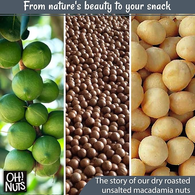 Oh! Nuts Macadamia Nuts - 5 lb - Dry Roasted Unsalted Macadamia Nuts - Oven Roasted - No Oil - Packed in New York Zip-Seal Bag for Exceptional Freshness