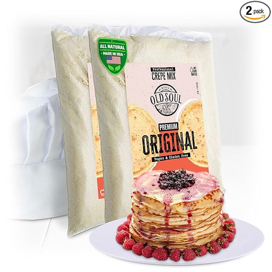 OldSoul Professional Crepe Mix | Original Dough Mix | Classic Flavour | 10 Lbs | 72 Crepes (10 Lbs, Gluten Free & Vegan)