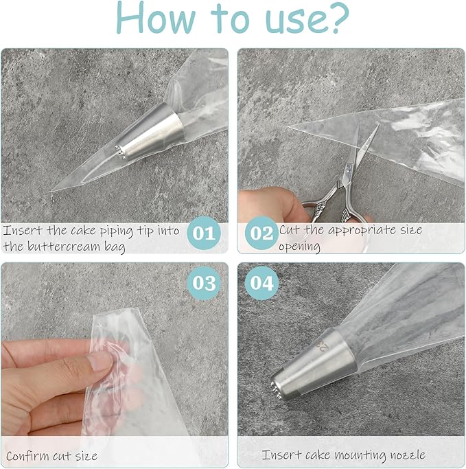 3 PCS Grass Icing Piping Tips, Large Piping Tips for Cake Decorating, Frosting Kit with 233 234 29 Decorating Tip for Frosting, Multi-opening