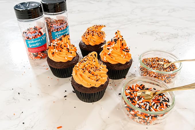Bakerpan Halloween Jimmies Sprinkles - 6 Ounces Edible Sprinkles for Cake Decorating, Cupcakes, Ice Cream, Cake Decorations (Made in USA)