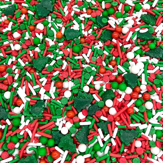 Elfin Around Sprinkle Medley | Christmas Sprinkles | Cookie Sprinkles | Cake Sprinkles | Holiday Sprinkles | Jimmies | Manvscakes | 8 Ounce Bag