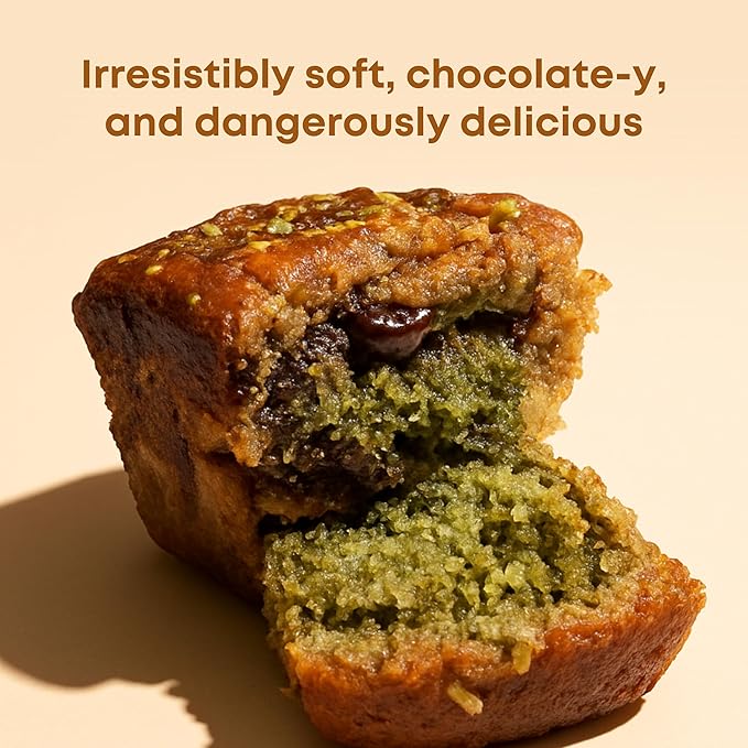 Gourmet Dubai Chocolate Chip Banana Bread by Sweetness Central, 6 Mini Loaves, Individually Wrapped, Pistachio Cream & Kataifi Pastry Crunch, Dubai Chocolate Filling