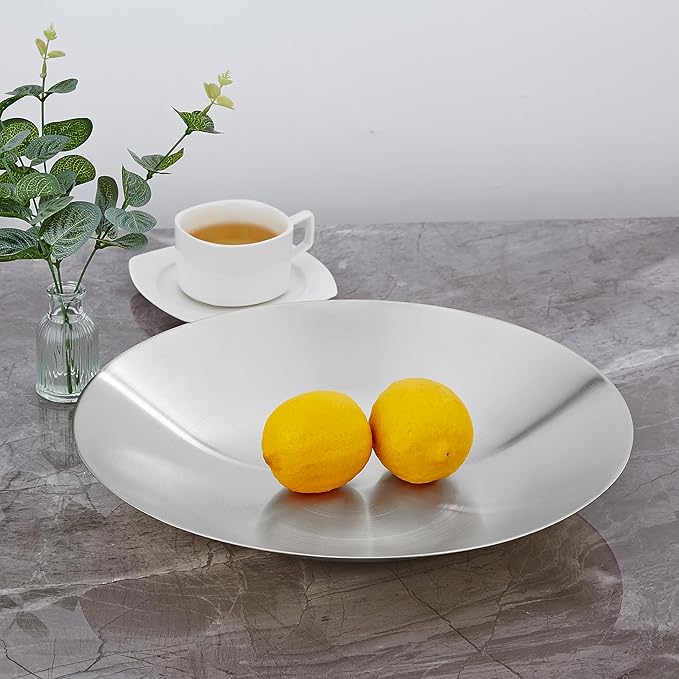 SANQIAHOME 18/8 Staniless Steel Large Serving Bowls,31cm/12.2 in,mixing-bowls pasta-bowls salad-bowls Silver
