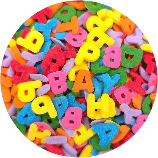 NCS Red, Orange, Yellow, Green, Blue, Purple, and Pink Letter Alphabet Edible Sprinkles, 8 ounces