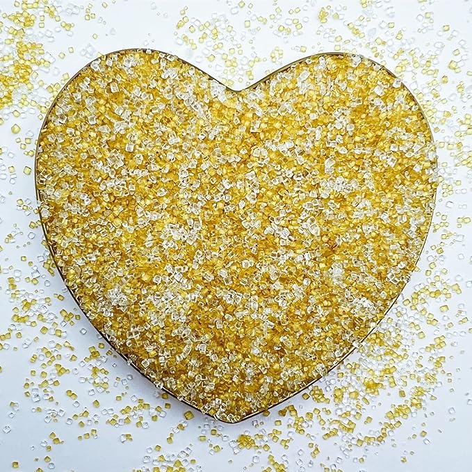 SE Si&Moos White and Gold Sanding Sugar Crystals for Cake Decorating Gold and White Sprinkles Colored Sugar Rimmer, Perfect for Cookie, Cake, Cupcake and Cocktail, Wedding Party Christmas Supplies 3.5 OZ