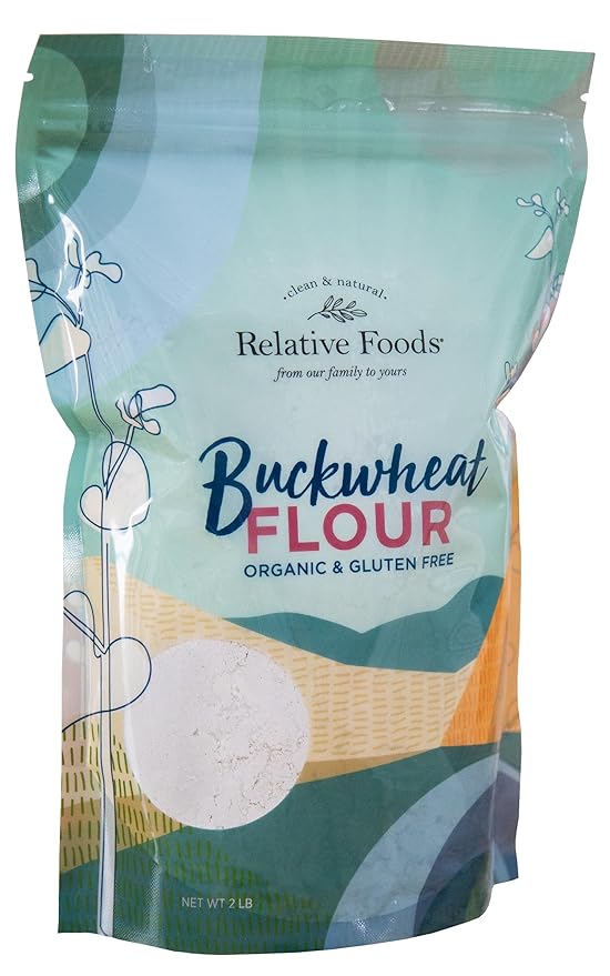 Organic Buckwheat Flour – Naturally Buckwheat Powder – 100% Whole Grain, Non-GMO, High Fiber – Organic Gluten Free Flour Great for Baking, Pancakes, Soba Noodles – 2lb Resealable Bag