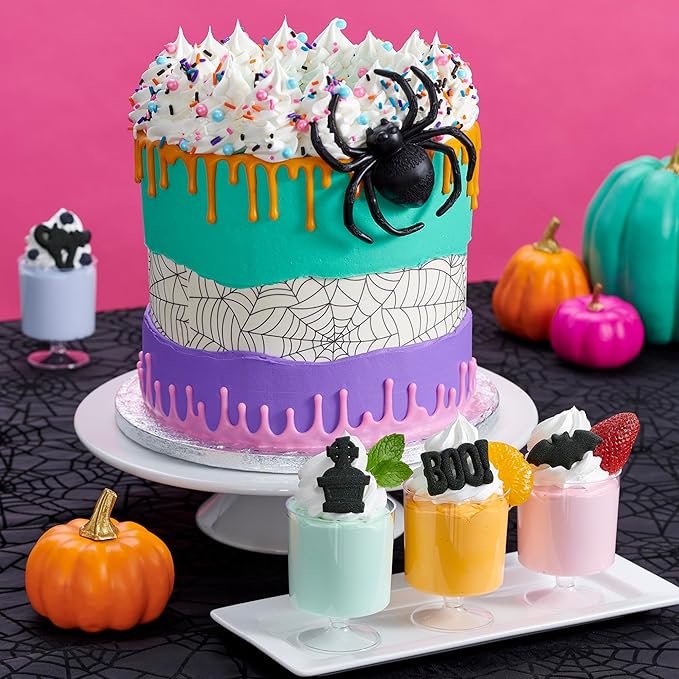 DECOPAC Monster Mash Deluxe Fusion Mix, 26oz, Fancy Candy Sprinkles in Handheld Container, Edible Sprinkles For Celebration Cakes, Cupcakes, Cookies and Donuts, Multicolored - Orange, white and black