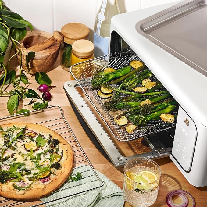 Beautiful Infrared Air Fryer Toaster Oven Kit – Special Edition Multi‑Function Countertop Oven with 10 Presets, Fast Heating & Accessories by Drew Barrymore (White)