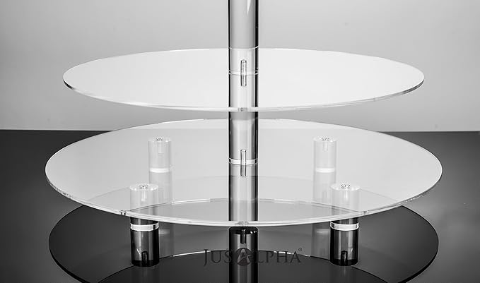 Jusalpha® 8 Tier Wedding Party Acrylic Round Cake Stand/Cupcake Stand Tower/Dessert Stand/Pastry Serving Platter/Food Display Stand for Big Event (8RF)