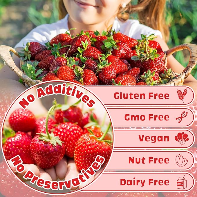 Freeze Dried Strawberry Powder - Kiigfood 4.3 oz/120g Natural Strawberry Powder Fruit Powder, Strawberries Source for Smoothie, Drinks, Christmas Baking, Cakes Decoration - Vegan, Non-GMO, Gluten-Free