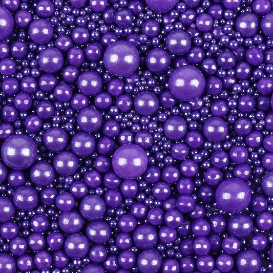 Purple Sprinkles for Cake Decorating 3.5 Ounces, Edible Sugar Pearls Cupcake Topper, Cookies, Ice Cream Toppings Cake Decorations for Wedding Party