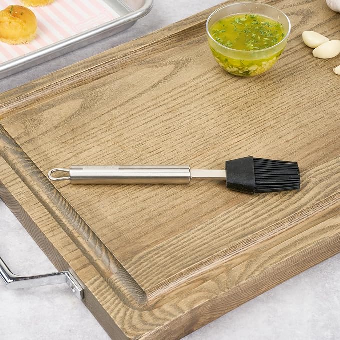 Restaurantware-German Standard Pastry Brushes, 24 Heat-Tolerant Basting Brushes - Dishwashable, Durable, Black Silicone Pastry Brush With Stainless Steel Handle, For Baking, Grilling, or Glazing