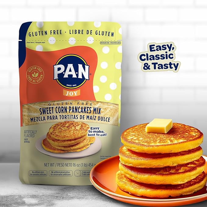 P.A.N Sweet Corn Pancakes Mix – Gluten Free Easy to Prepare 1 lb (Pack of 1)