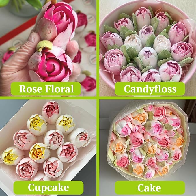 Suuker Extra Large Russian Piping Tip, Stainless Steel Flower Piping Tips Rose Floral Icing Nozzles for Cake Decorating, Frosting, Cream Flower DIY Cookies, SL40