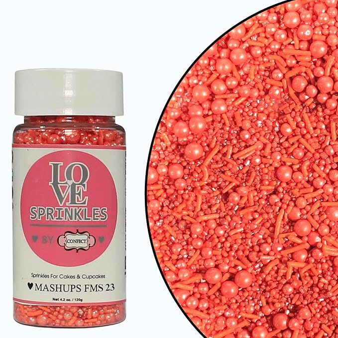 Confect Citrus Orange Sprinkles – Edible Cake & Cupcake Decorating Toppings for Baking, Cookies & Desserts | Vegan, Gluten-Free, Soy-Free, Dairy-Free, Palm Oil-Free- 4.2 Oz
