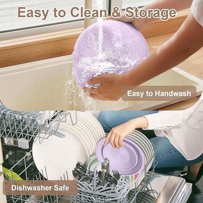 4Pcs Silicone Banneton Bread Proofing Baskets, 9" Collapsible Sourdough Bread Baking Supplies Non-Stick Round Dough Proofing Bowl Containers Oven Safe for Various Tastes Bread Making-BPA Free