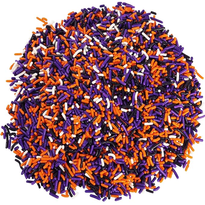 Halloween Sprinkles - Bulk Sprinkles - 1.6 LB - Orange, Black, Purple and White Jimmies