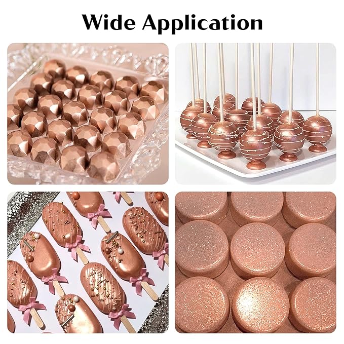 Rose Gold Edible Glitter – 6g Luster Dust Drink Glitter, Food Grade Shimmer Powder for Cocktails, Cakes, Beverages, Chocolate & Candy