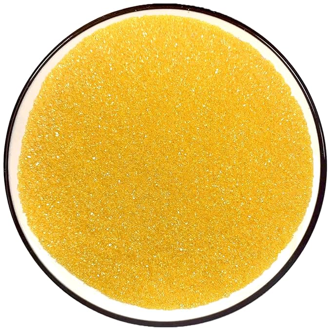 PhilaeEC Yellow Sanding Sugar Edible Sparkling Crystals for Baking Cake Decoration Cookie Ice Cream Cupcake Toppers Wedding Party Valentines Halloween Christmas Supplies 5oz