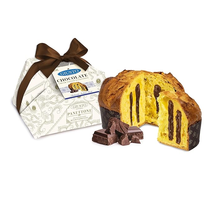 Giusto Sapore Authentic Italian Panettone Filled with Chocolate Cream - New and Imported from Italy, Family Owned - 28.21 oz