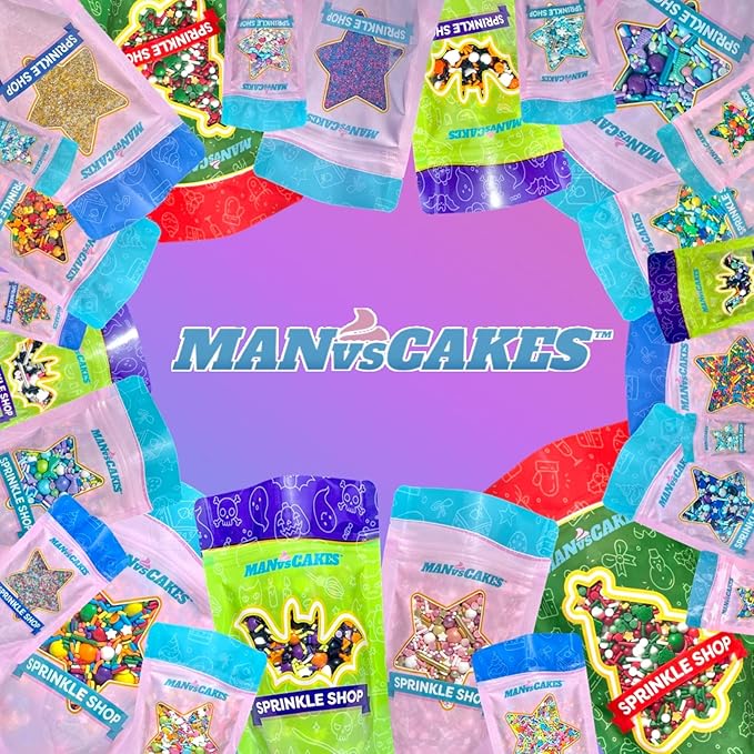 Manvscakes Fall Themed Sprinkles - Sprinkles for Cake Decorating, Edible Thanksgiving Themed Sprinkles, For Baking Chocolate Desserts, Cupcakes, Ice Cream, Caramel Apples & Other Desserts