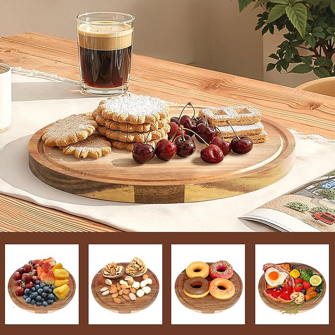 Cake Stand, 12" Wood Cake Holder with Dome, Dessert Stand with Acrylic Lid Cover, Appetizer Dessert Cheese Serving Platter for Parties, Birthday, Weddings