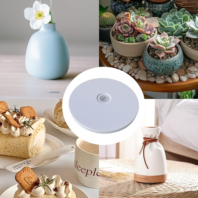2PCS 4" Small Lazy Susan Turntable, White Acrylic Ball Bearing Rotating Tray Display Base for Spice Rack Table Cake Kitchen Pantry Decorating, 40 lb Load, 360° Smooth Rotation