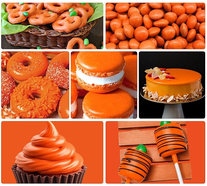 Oil Based Food Coloring Set, Orange Oil Based Food Coloring for Chocolate, Food Grade Food Color Dye for Candy Melts, Baking, Icing, Frosting and Cake Decorating, Flavorless Vibrant - 55g/Bottle