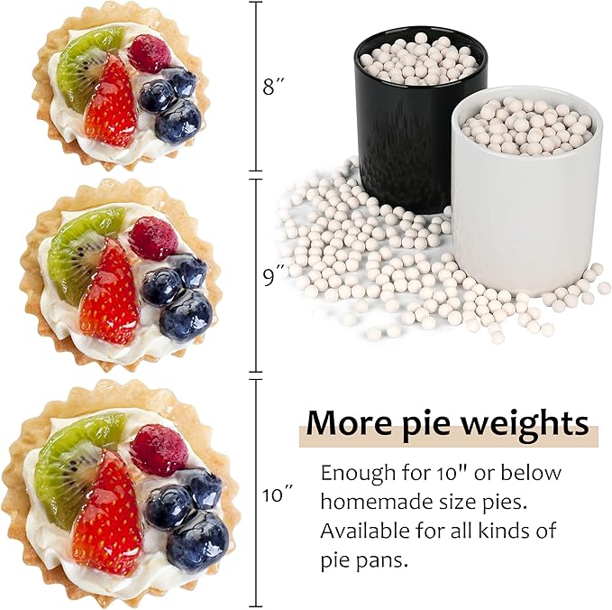 2.2LB Ceramic Pie Weights 10mm Pie crust Weights with ceramic Sealed Jar