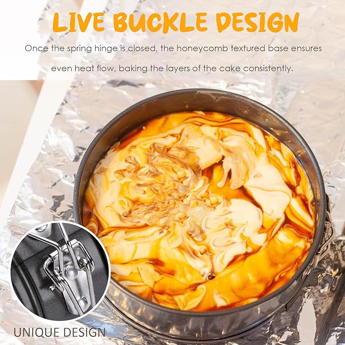 7 Inch Premium Non-stick Springform Pan, Leakproof Round Cheesecake Pan with Removable Bottom, Spring Form for Baking (Black)