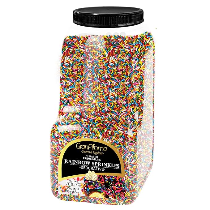 GranAroma Rainbow Sprinkles, 7 lb, Decorative, Cakes & Cupcakes