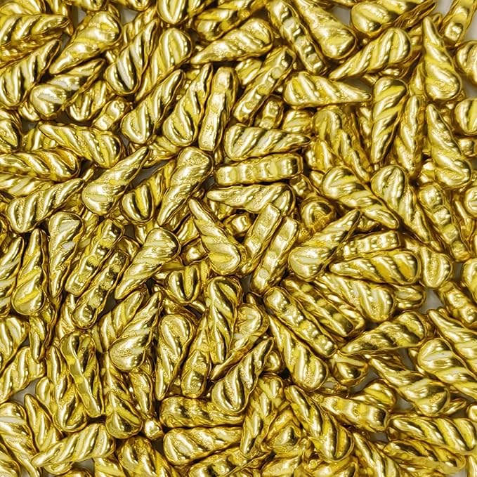 Super Gold Unicorn Horn Sprinkles Edible Unicorn Horn Cake Decorating Cake Decorations Cupcake Toppers Cookie Decorating Perfect for Cakes, Cupcakes, Desserts Toppings 3OZ