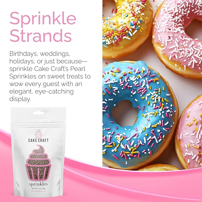 Cake Craft Brown Sugar Strand Sprinkles (Jimmies) – 3-Pack (100g Each) | Chocolate-Color Sprinkles for Cakes, Cupcakes, Cookies & More | Rich Color & Classic Crunch