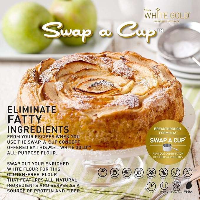 Extra White Gold All Purpose Flour – Gluten Free Flour Blend For Baking & Cooking – [Kosher] [Gluten Free] [Vegan] [Soy Free] [Nut Free] [Dairy Free] – 15.9 Ounces (4 pack)