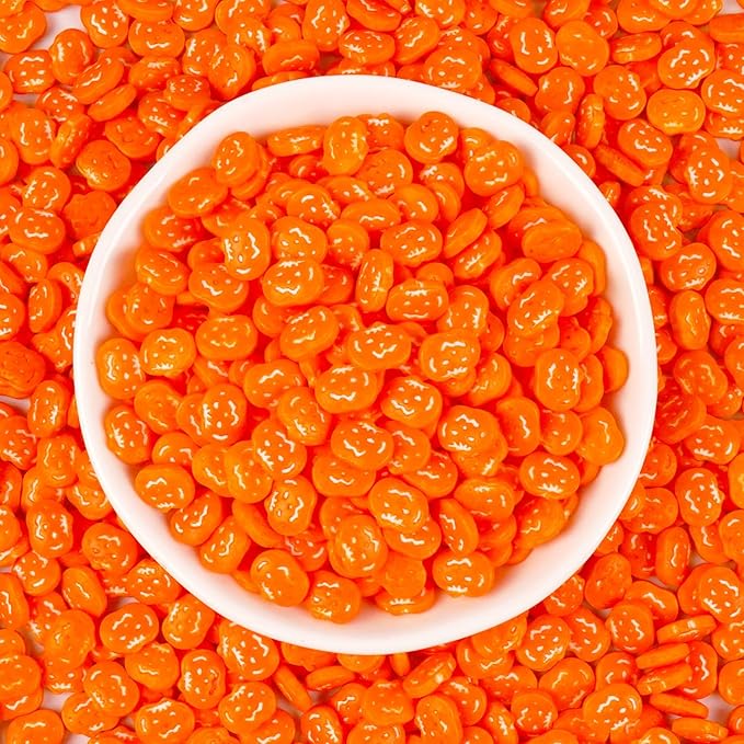 Edible Pumpkin Sprinkles for Cake Decorating, Halloween Orange Sugar Sprinkles, 150g/5.29oz, Perfect for Cake Decoration, Cupcake Decorations Donuts Toppings