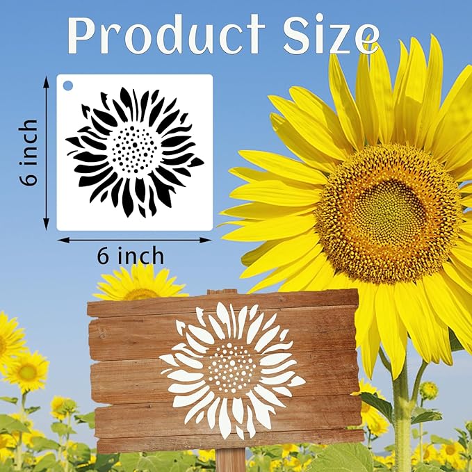 80 Pcs 6 x 6 Inch Stencils for Painting on Wood, Reusable Flower Butterfly Bird Bee Plastic Stencils DIY Craft Paint Template Set for Wall Home Decor
