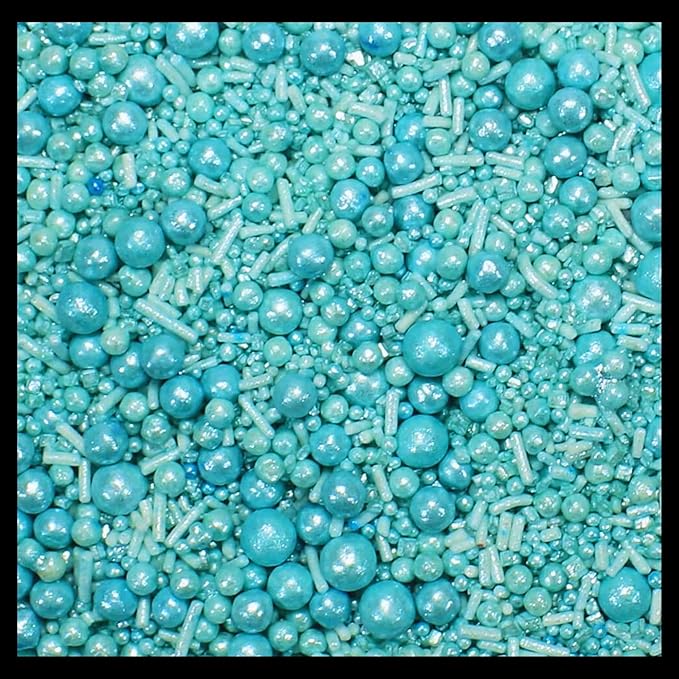 Confect Baby Blue Sprinkles for Christmas Cake & Cupcake Decoration – Edible Pearl Sprinkles & Jimmies for Holiday Desserts- Vegan, Gluten-Free, Nut-Free, Soy-Free, Dairy-Free, Palm Oil-Free - 4.2 Oz