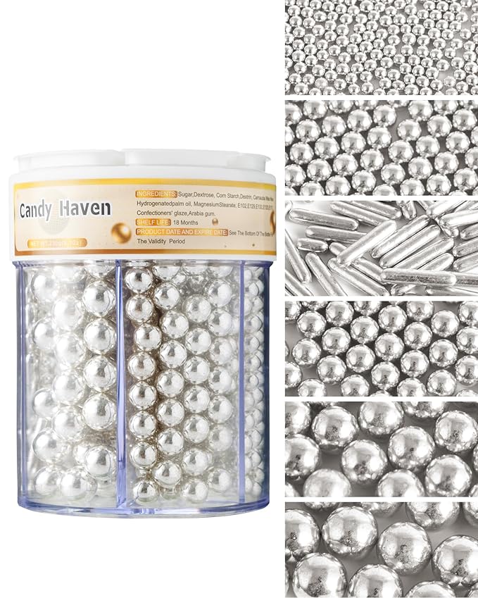 Easter Sprinkles for Baking Edible Sugar Confetti, Nonpareils & Sugar Pearls - Easter Cake Decorations, Cookies, Cupcakes, Dessert Toppings (Spring Pastel Colors) Silver