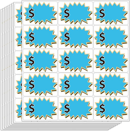 300 Pcs Garage Sale Stickers, (2"x3") Removable Adhesive Price tag Stickers for Yard Sale, Price Labels for Retail, Annual Community, Flea Market (Blue)